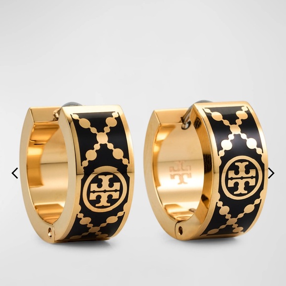 Tory Burch Jewelry - TORY BURCH SMALL T MONOGRAM HOOP EARRING 🖤